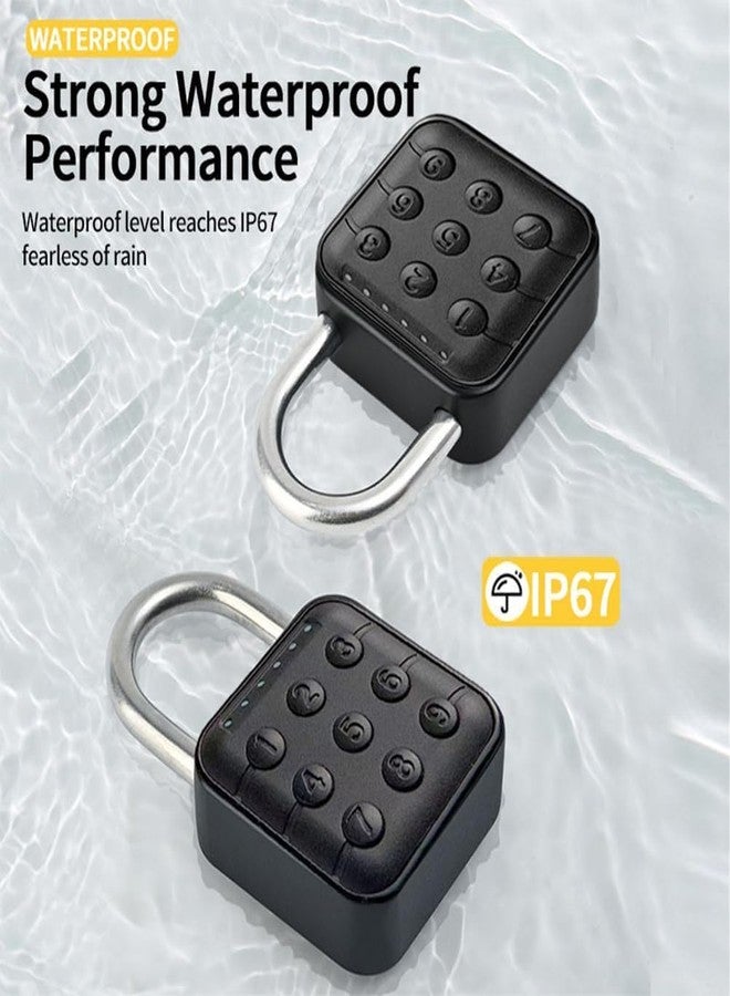 SMILEDRIVE® Aluminum Combination Lock Digital Mini Padlock- Ip67 Waterproof with 6-Digit Password and 1 Year Standby - Image 4